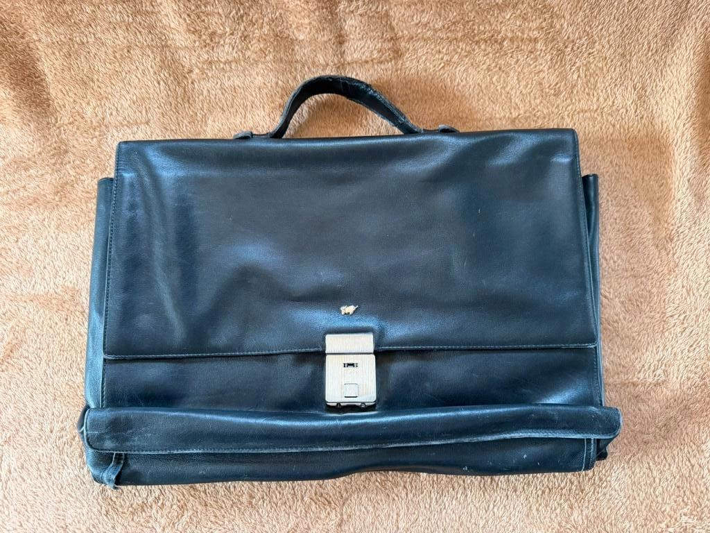 Braun Büffel Leren Aktetas Made in Germany Echt Leer, Overige merken, Gebruikt, Zwart, Ophalen of Verzenden