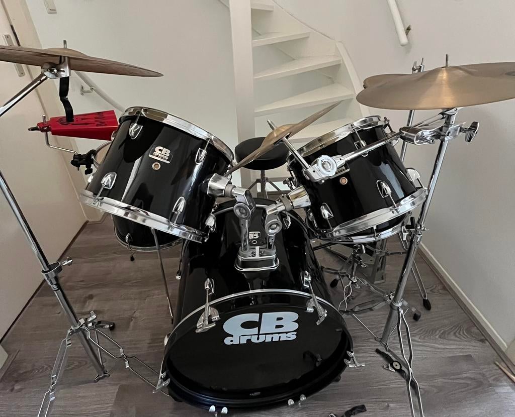 Drumstel zwart | CB drums, Ophalen, Zo goed als nieuw, Overige merken