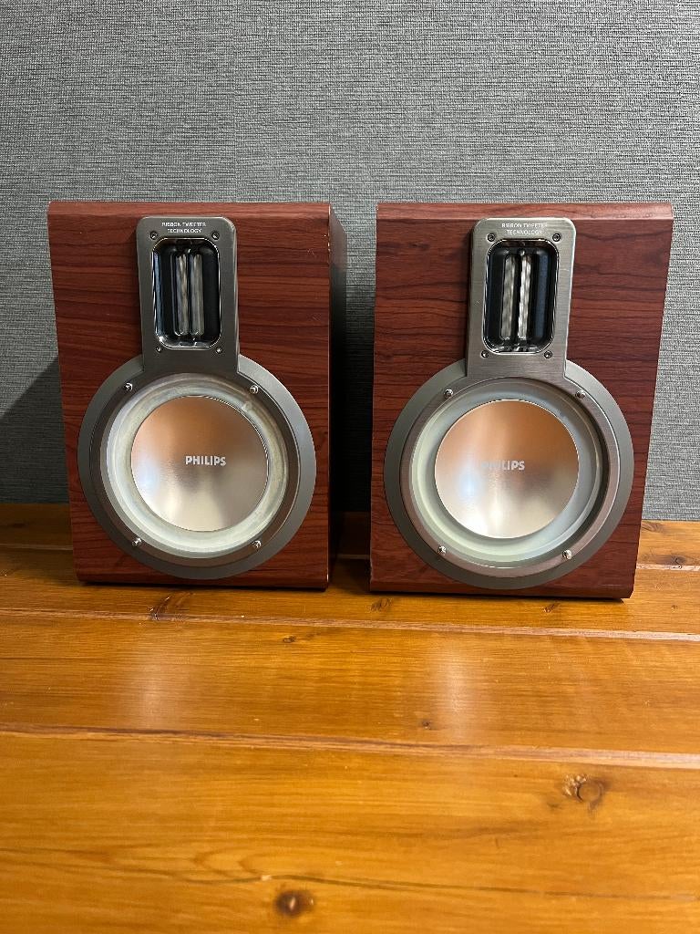 Philips FWB-MCM11 luidsprekers boxen met Ribbon tweeters ., Overige merken, Gebruikt, Ophalen of Verzenden, Minder dan 60 watt