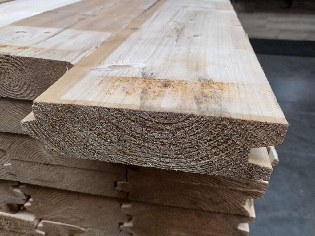 6CM gebruikte vurenhouten damwand planken FSC  wand, Gebruikt, Ophalen of Verzenden, Plank, Vuren