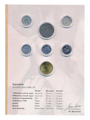Nederland Dubbeltjes-set Gulden/Euro – 100 jaar Dubbeltjes, Setje, Koningin Beatrix, Zilver, Overige waardes