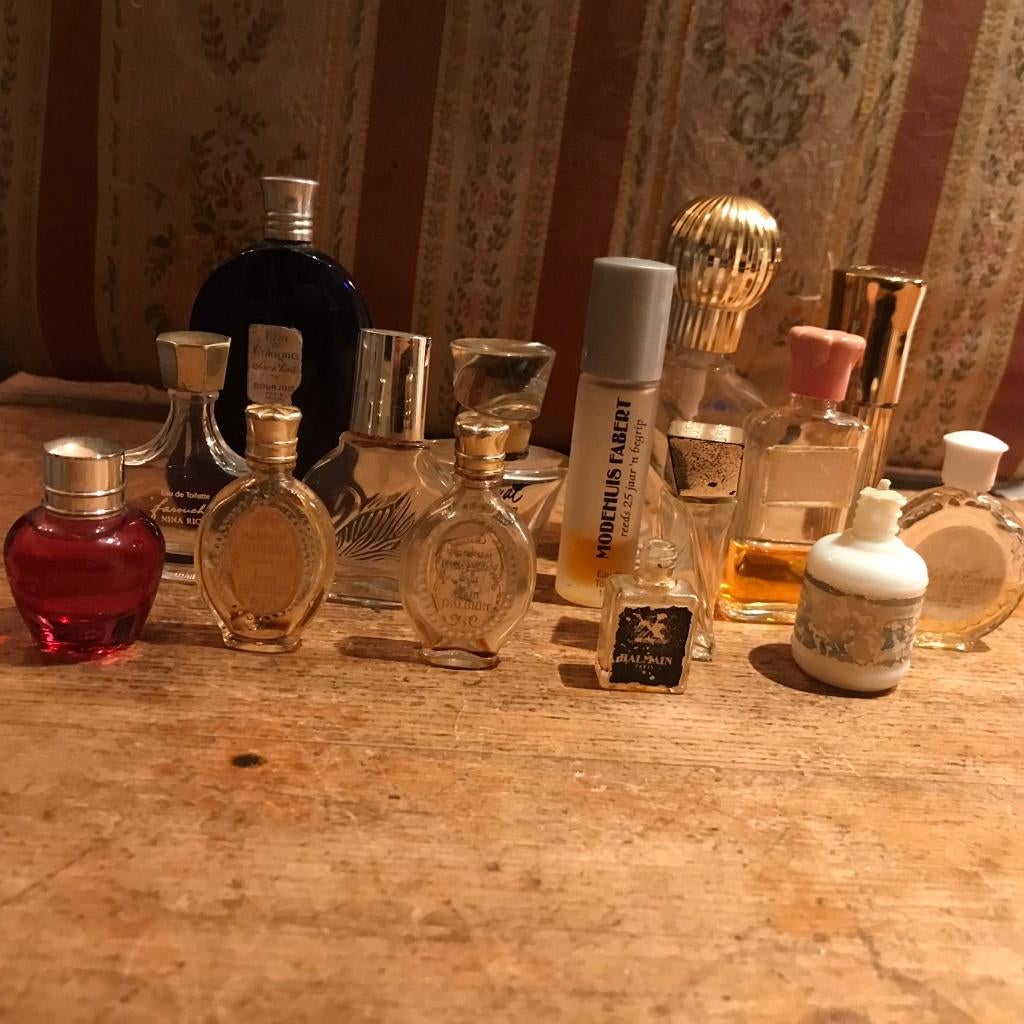 Parfumflesjes lege en volle, Ophalen of Verzenden, Gebruikt, Parfumfles, Gevuld