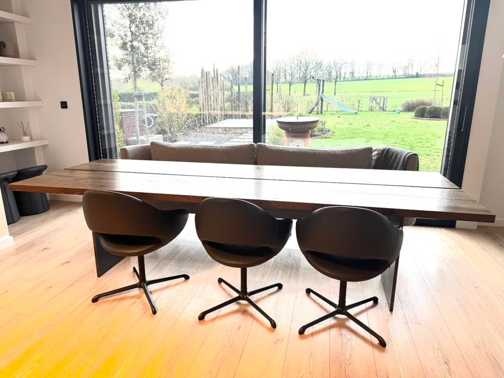 6 leren Artifort shark stoelen, Ophalen, Zo goed als nieuw, Grijs, Leer