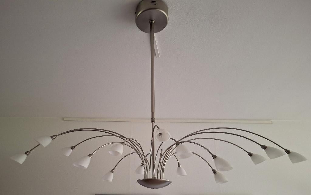 hanglamp rvs, Ophalen, Zo goed als nieuw, Glas, 75 cm of meer