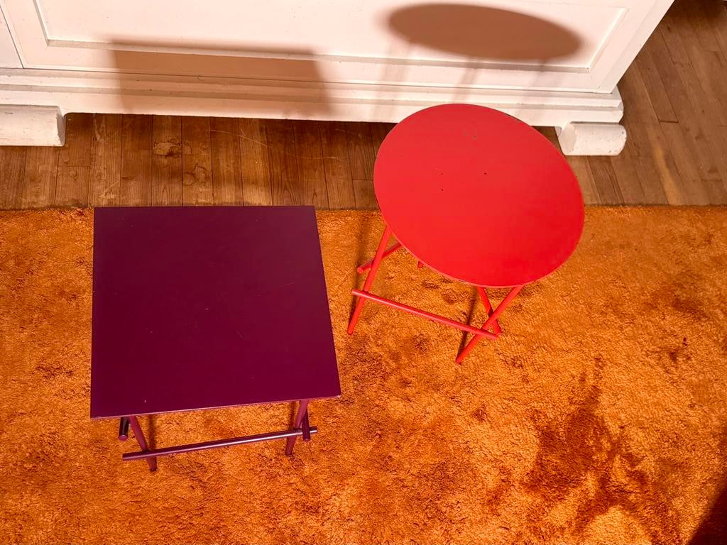 Moroso Shanghai set 2 tafeltjes design Urquiola 2006  staal, B&B Italia Minotti Flexform Cappellini  Flos Cassina Porro, \, Ophalen of Verzenden