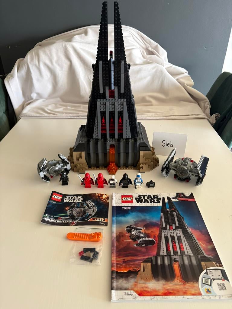 Lego Star Wars 75251 Darth Vader's Castle & 75128 TIE proto, Ophalen of Verzenden, Zo goed als nieuw, Lego