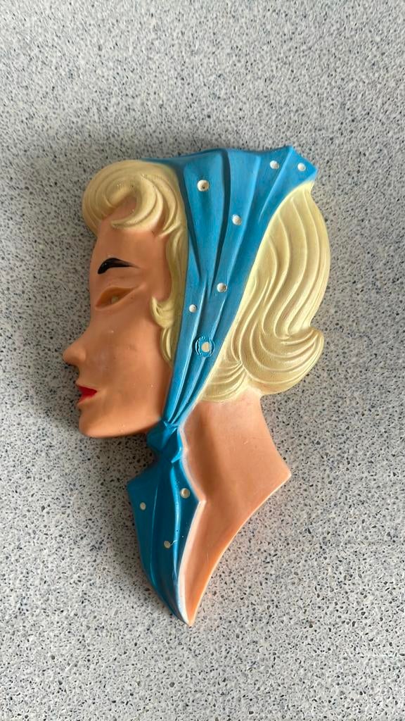 Retro wandmasker vrouwenkopje, Ophalen of Verzenden, Huis en Inrichting