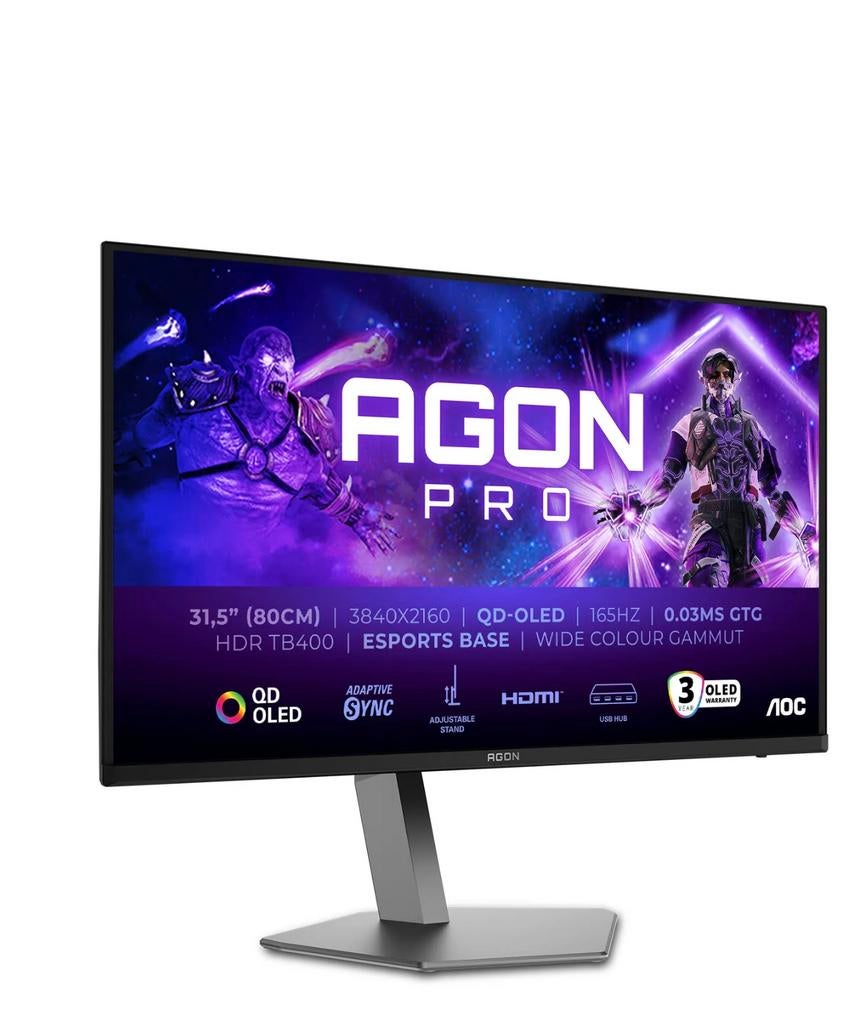 AOC AGON PRO AG326UD 4K 165Hz Gaming Monitor, Computers en Software, Monitoren, K&N Elektronica, In hoogte verstelbaar, Refurbished