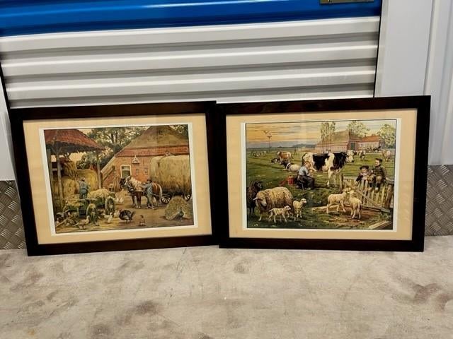 Te koop Nostalgische schoolprenten, Verzamelen, Foto's en Prenten, Zo goed als nieuw, Prent, Overige onderwerpen, Voor 1940, Ophalen