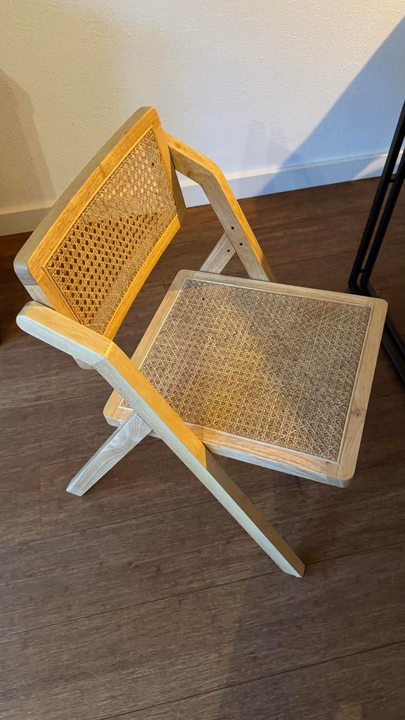 Basiclabel Klapstoel Weft - Rattan - Naturel - 77x47x60, Ophalen, Bruin, Zo goed als nieuw, Eén