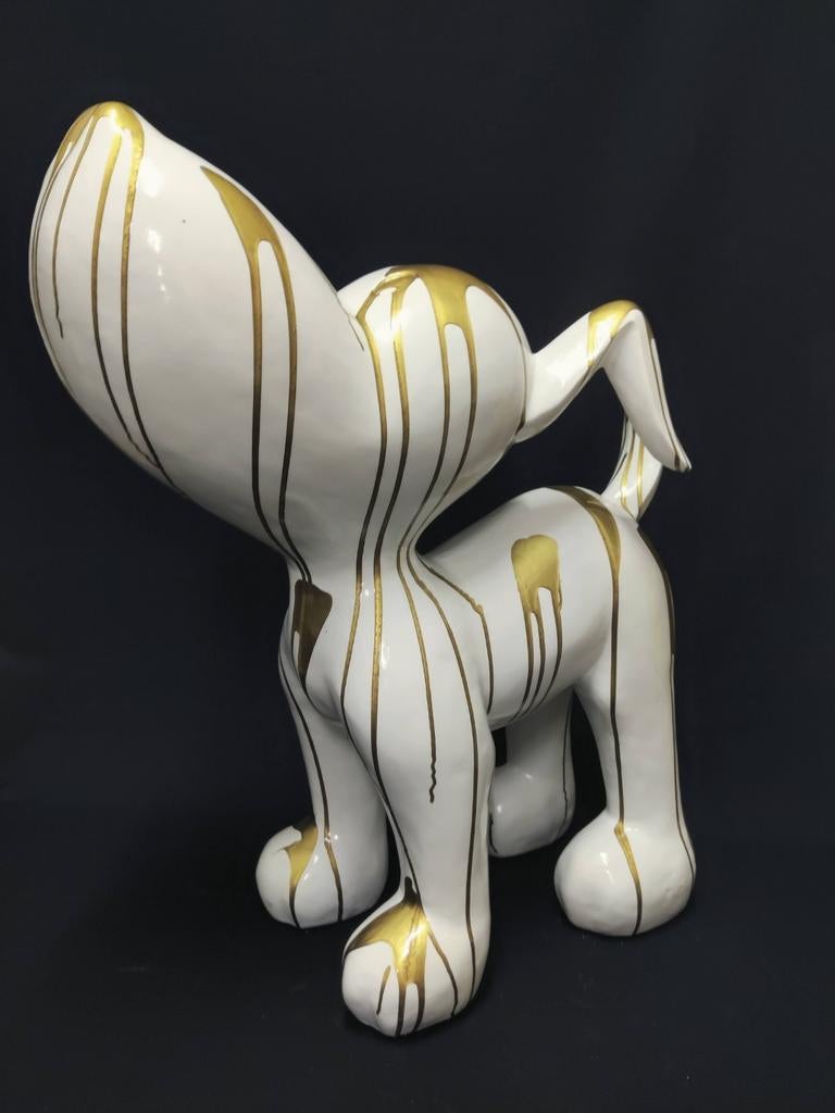 Snoopy wit met goud drip art. Snoopy hond, Beagle, Verzamelen, Beelden en Beeldjes, Ophalen of Verzenden, Nieuw, Dier