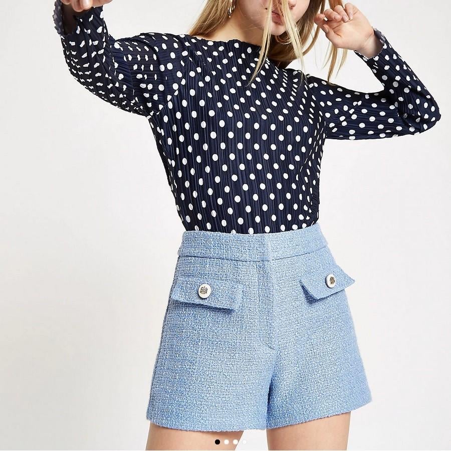 Navy polka dots top (River Island), Blauw, River Island, Nieuw, Ophalen of Verzenden