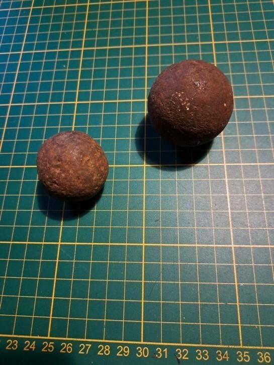 antieke kanonskogels, Ophalen of Verzenden