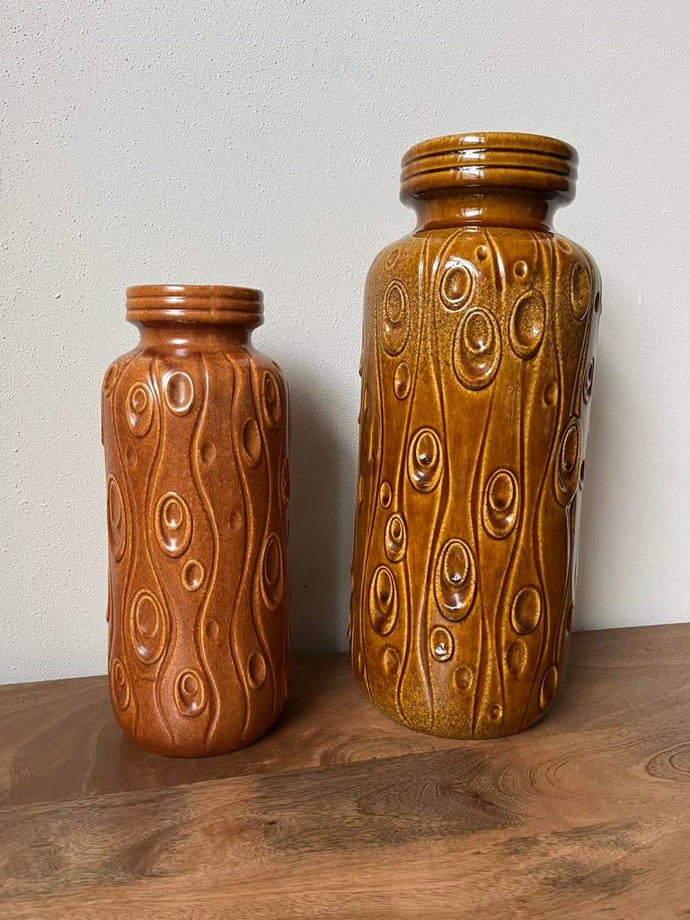 West Germany vazen, Huis en Inrichting, Woonaccessoires | Vazen, Zo goed als nieuw, Overige kleuren, Minder dan 50 cm, Aardewerk of Porselein