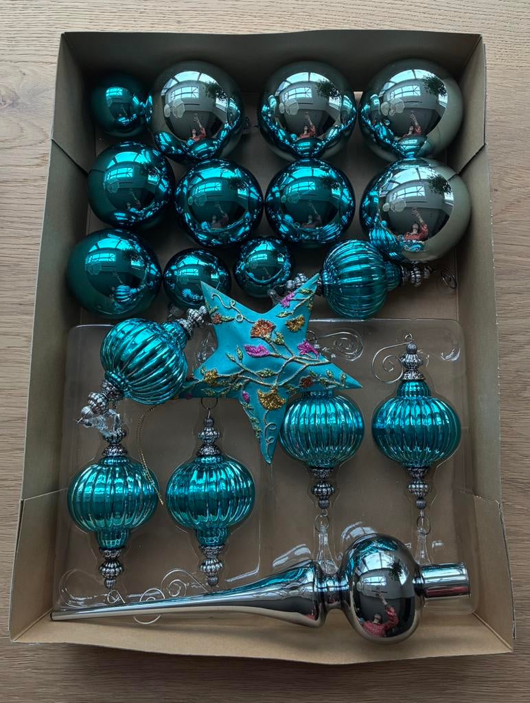 Kerst artikelen blauw aqua, Diversen, Kerst, Ophalen, Zo goed als nieuw