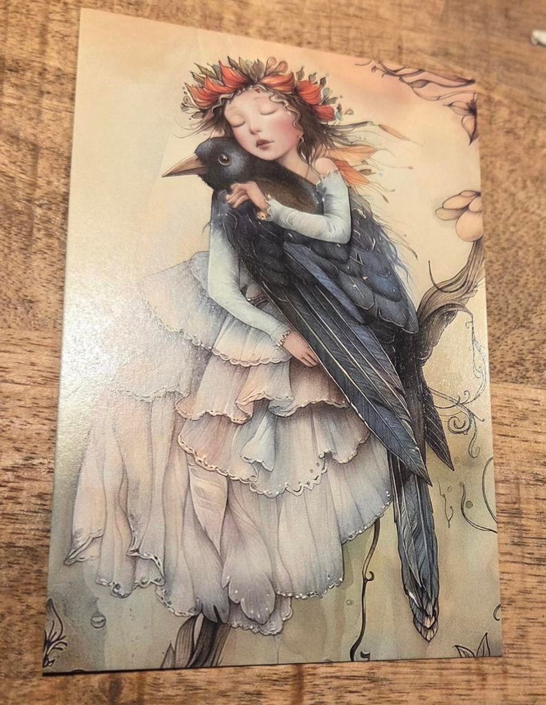 Elfje knuffelt vogel, Verzenden, 1980 tot heden, Ongelopen, Overige thema's