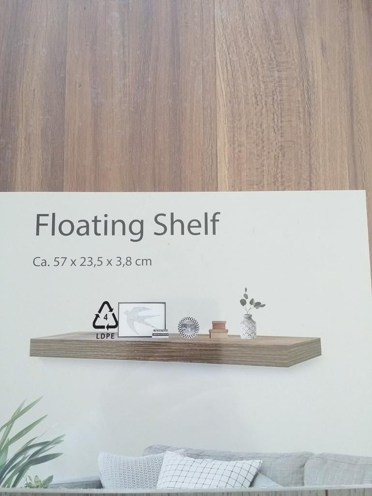 Wandrek 3 x 57x23,5x3,8 cm vliegende rek, Ophalen of Verzenden, Nieuw