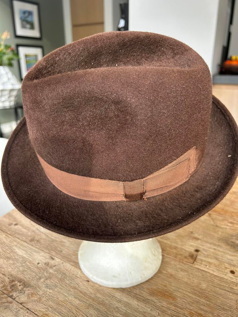 Rembrandt staalmeester  bruine gleuf hoed all fur, Antiek en Kunst, Ophalen of Verzenden, Heren