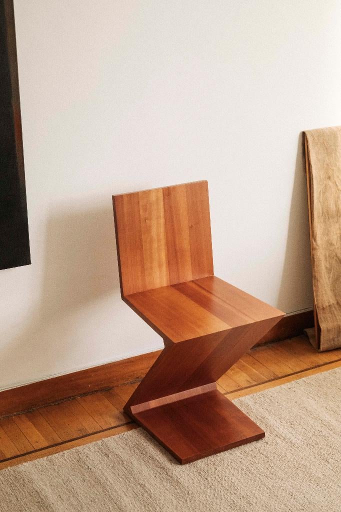 Gerrit Rietveld Zig Zag Chair Cassina, Gebruikt, Bruin, De Stijl, Ophalen of Verzenden