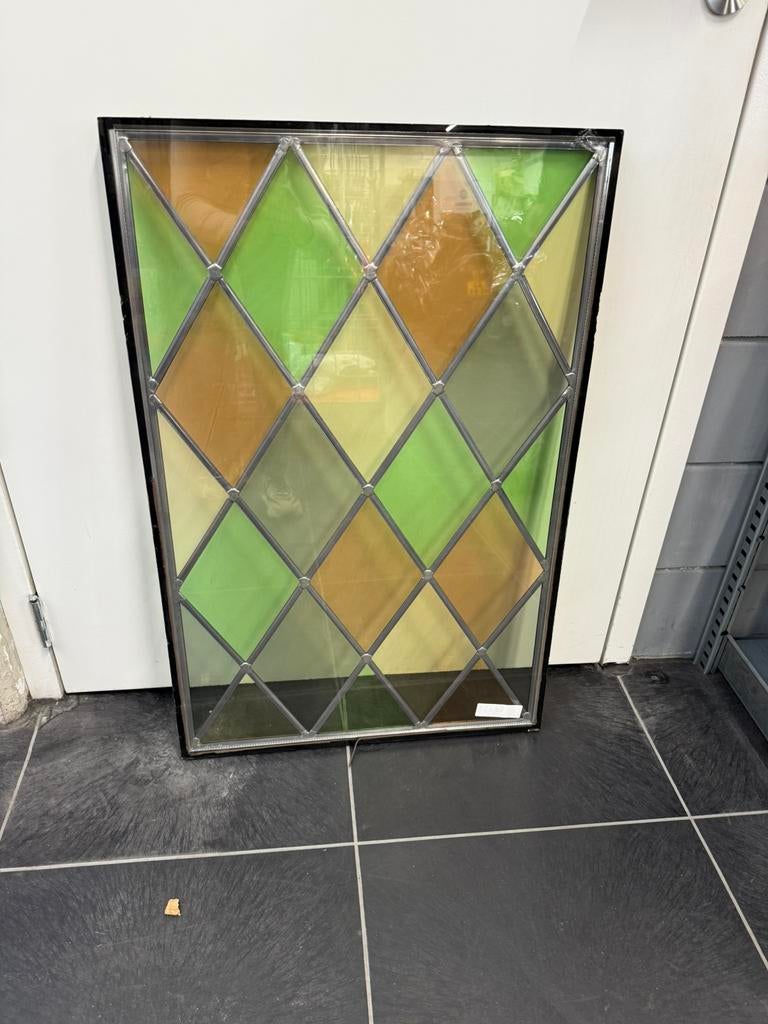 Glas in lood raam 87 cm 57cm, Gevelraam of Ruit, Glas in lood, 80 tot 120 cm, Nieuw