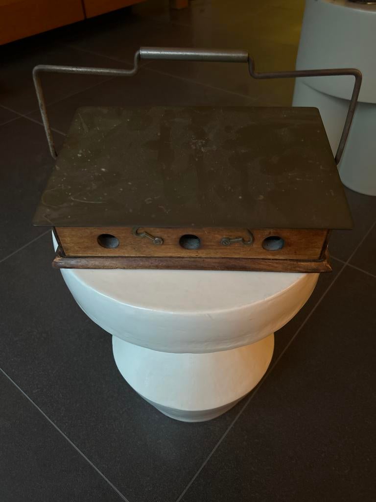 Antieke koperen stoof met brander, Ophalen of Verzenden