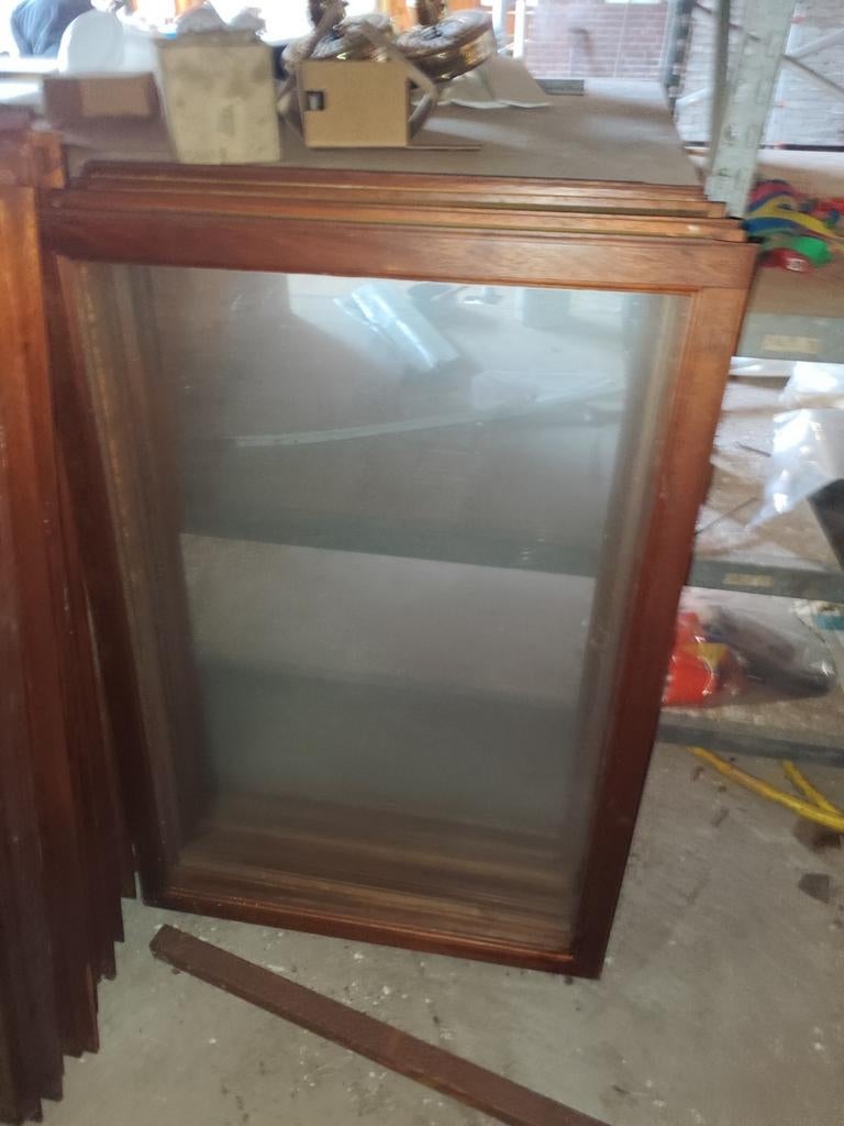 Houten Gevelraam met Dubbelglas, Gevelraam of Ruit, Gebruikt, 80 tot 120 cm, 80 tot 120 cm