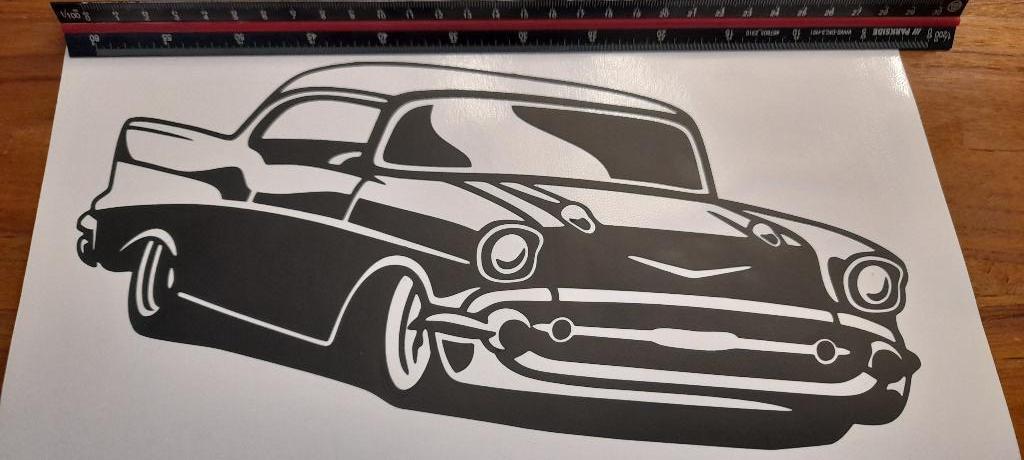 1957 Chevrolet Chevy cutout sticker weersbestendig, Ophalen of Verzenden, Nieuw