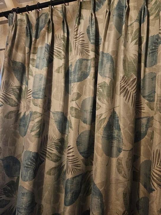 Overgordijnen, Huis en Inrichting, Stoffering | Gordijnen en Lamellen, Ophalen, Gebruikt, Groen, 200 cm of meer