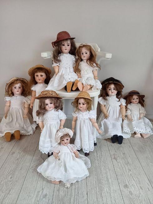 9 Antieke poppen, Ophalen of Verzenden, Gebruikt, Pop