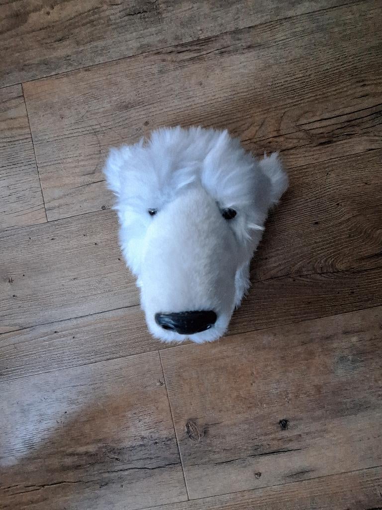 Ijsbeer hoofd om op te hangen hoogte 20cm breedte 10cm, Ophalen of Verzenden, Zo goed als nieuw