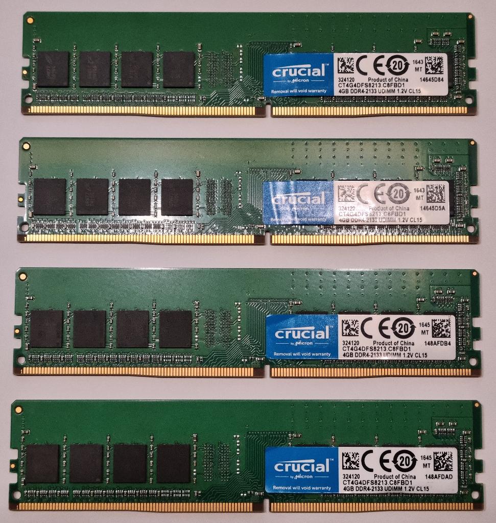Crucial 16GB DDR4-2133 UDIMM kit, Computers en Software, RAM geheugen, Gebruikt, DDR4, Ophalen of Verzenden, Desktop