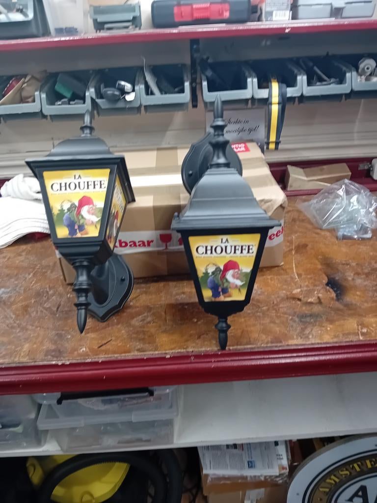 Mooie La Chouffe lantaarns, Verzamelen, Biermerken, Reclamebord, Plaat of Schild, Overige merken, Ophalen of Verzenden