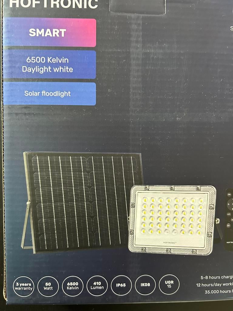 Hoftronic Solar Floodlight, Ophalen of Verzenden, Nieuw, Zonne-energie, 50 tot 250 watt