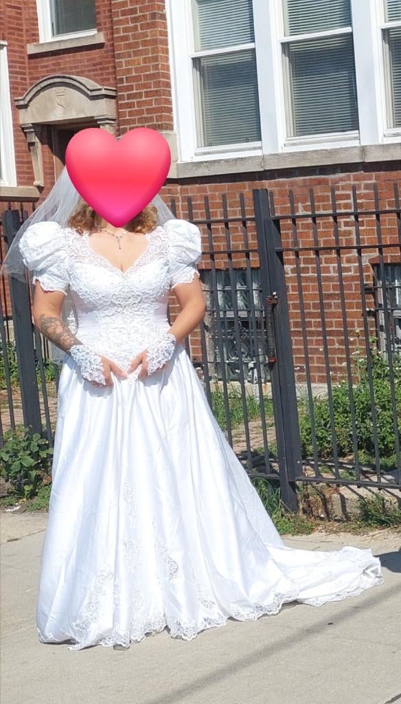 80's trouwjurk maat 38, Ophalen, Zo goed als nieuw, Wit, Trouwjurk