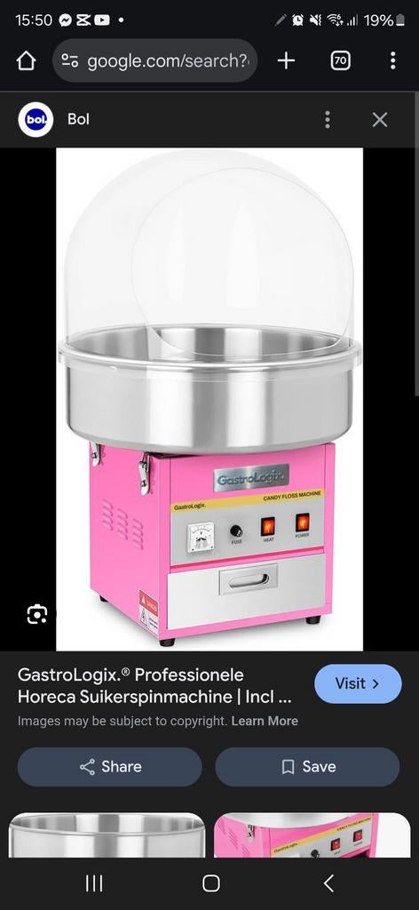 Nieuw in doos! Professionele suikerspinmachine. Groot, Ophalen, Nieuw, Overige