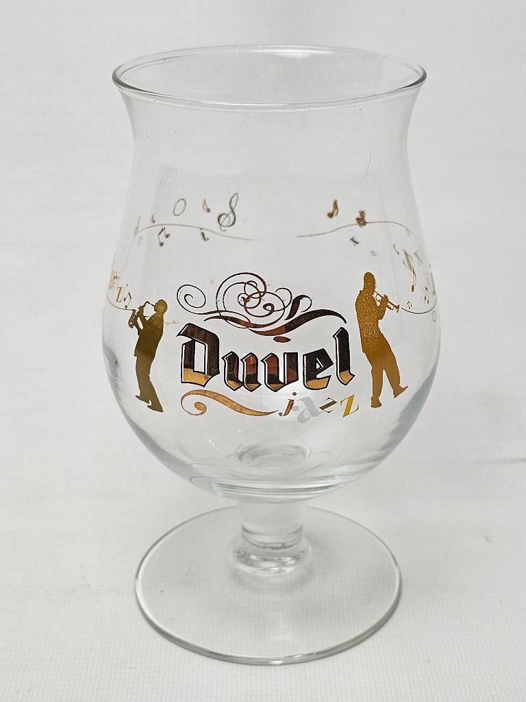 # Duvel Jaarglas Jazz 2007 - Saxofonist & Trompetist, Ophalen of Verzenden, Gebruikt, Bierglas