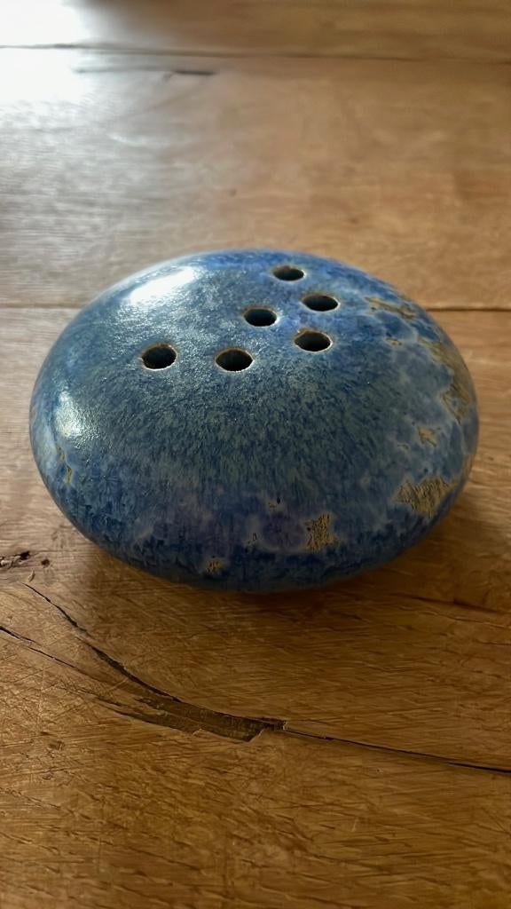 Bloemsteker/rozensteker Jan de Graaf blauw keramiek, Ophalen of Verzenden