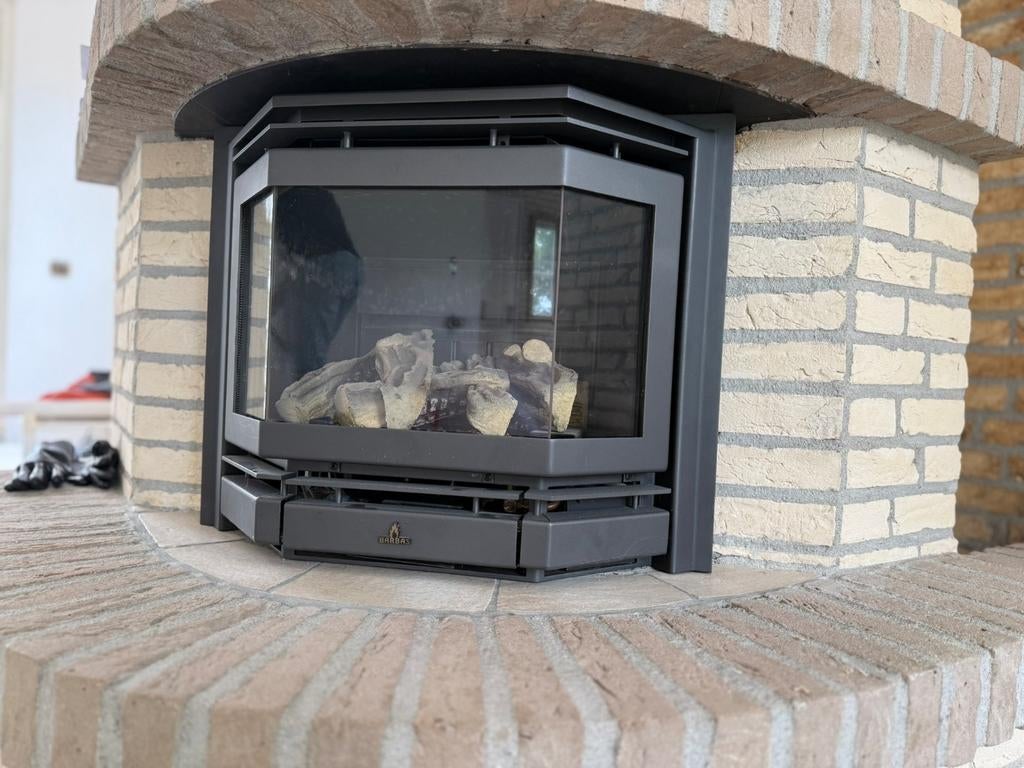 Barbas Unica 52 Gashaard - Sfeervolle Gaskachel, Ophalen, Gas, Zo goed als nieuw, Inbouw