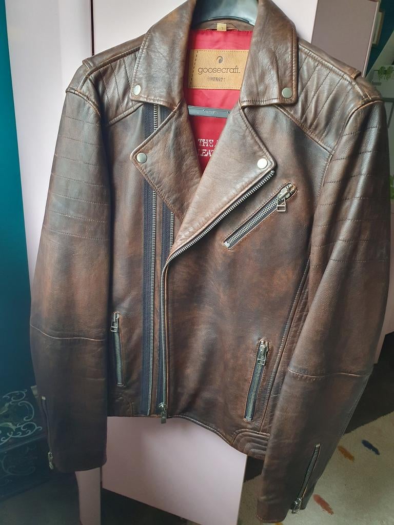 Goosecraft Biker 921 echt leren jas | Nieuw, Maat 52/54 (L), Bruin, Goosecraft, Nieuw
