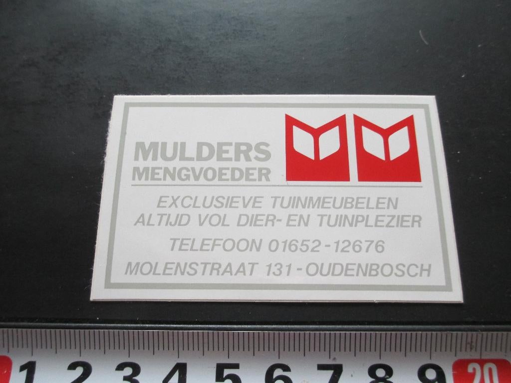 sticker oudenbosch mulders mengvoeder molenstraat 131, Ophalen, Zo goed als nieuw