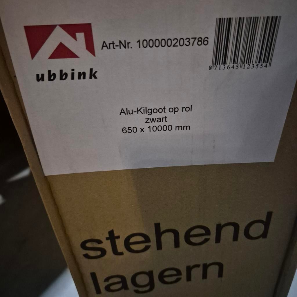9  rollen Alu Kilgoot op rol - Zwart - 650 x 10000 mm, Doe-het-zelf en Verbouw, Dakpannen en Dakbedekking, Overige materialen