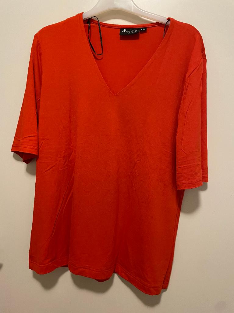 T-shirt effen oranje terra Myrna maat XXL, Myrna, Maat 46/48 (XL) of groter, Oranje, Ophalen of Verzenden