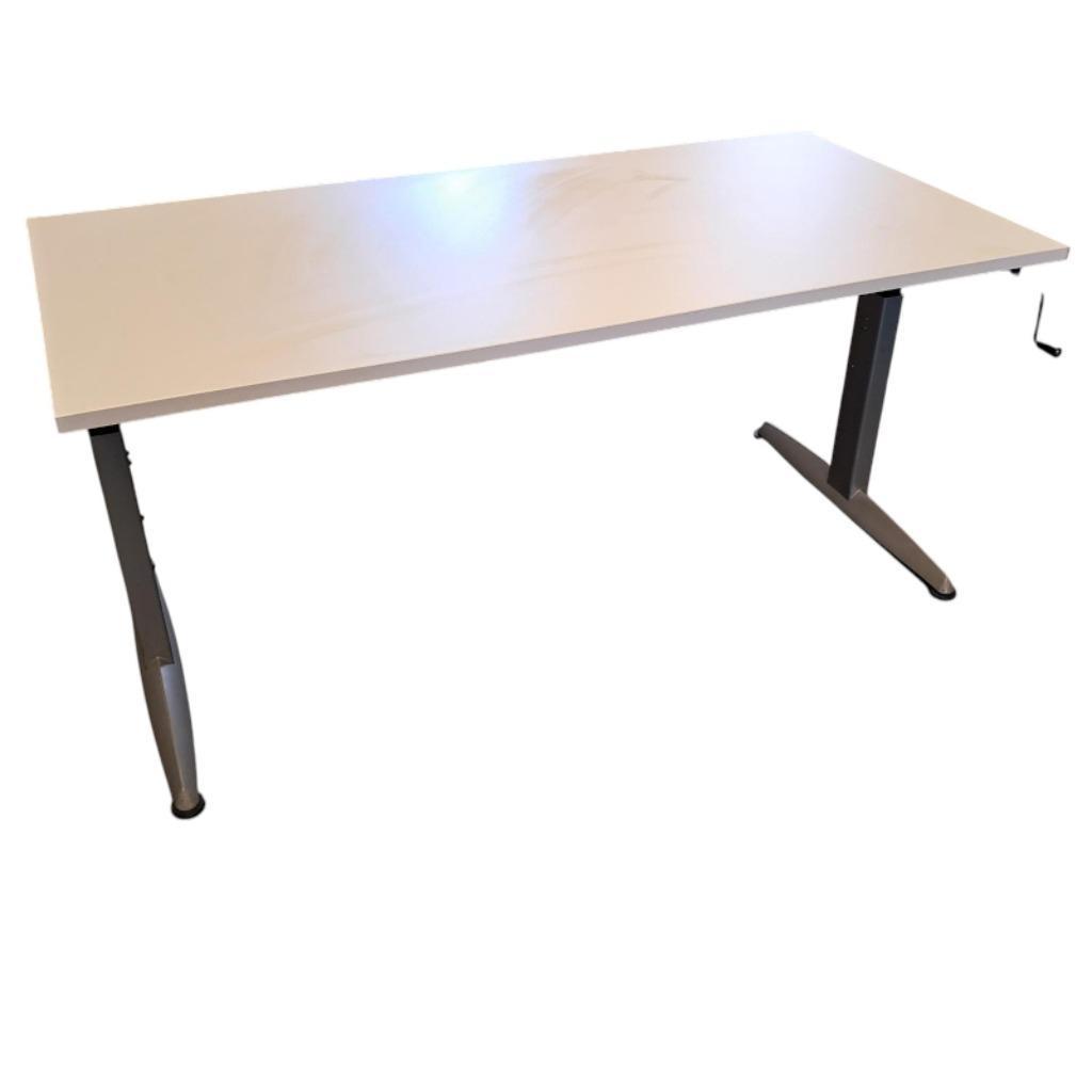 Zettoe Slingerbureau Wit Zilvergrijs 160 x 80, Ophalen of Verzenden, In hoogte verstelbaar, Gebruikt