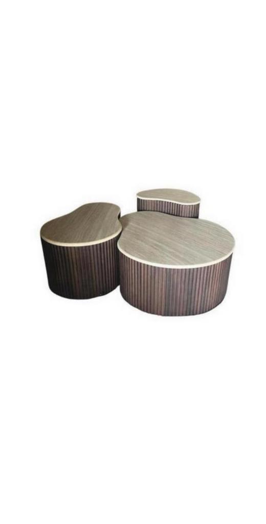 Showroom Salontafel Riva set organisch, Ophalen, Zo goed als nieuw, Rechthoekig, 50 tot 100 cm