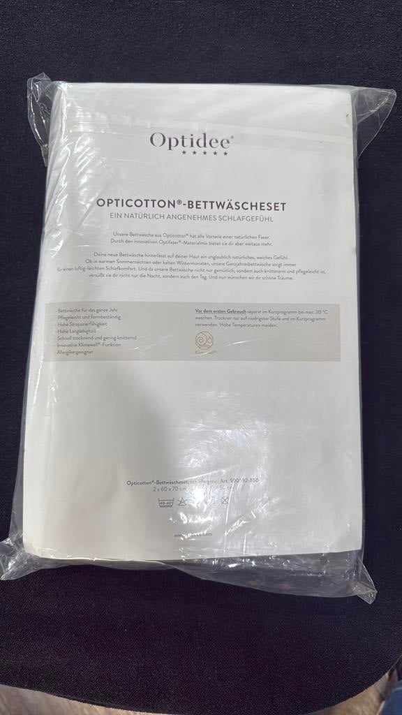 Lits-Jumeaux dekbed overtrek optidee opticotton, Verzenden, Dekbedovertrek, Grijs, Nieuw