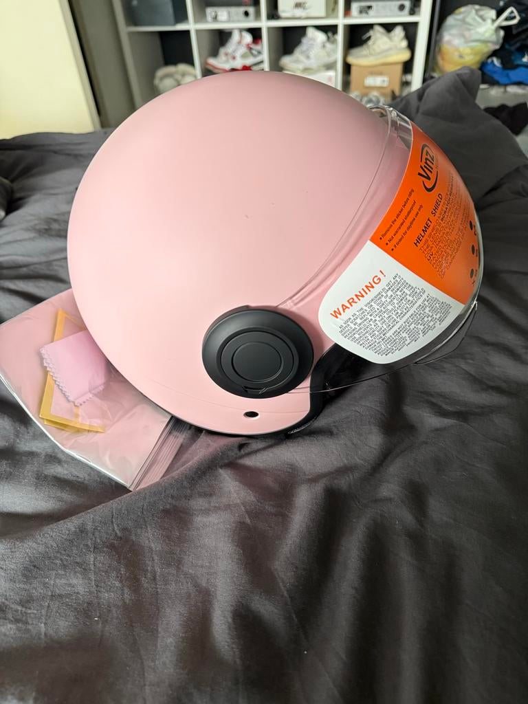 Vinz helm maat S - Roze jethelm, Fietsen en Brommers, Brommerhelmen, Ophalen of Verzenden, Nieuw, Small