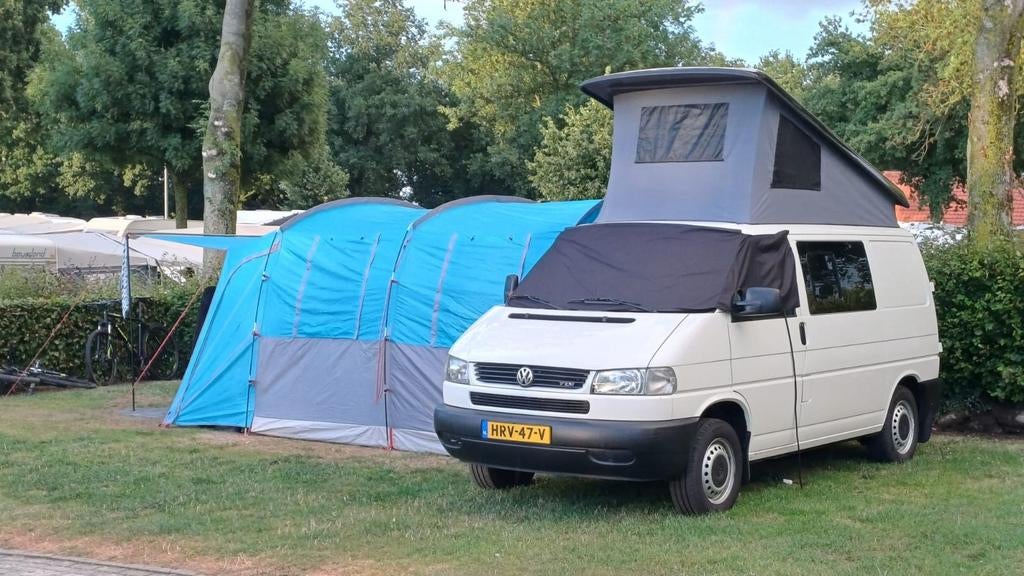 VW Transporter T4 2.5 TDI Camper met hefdak en luifel, Buscamper of Camperbus, Volkswagen, Tot en met 2, Particulier