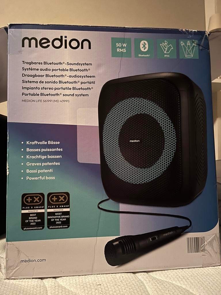 Medion draagbare bluetooth speaker met microfoon, Overige typen, Nieuw, Minder dan 60 watt, Ophalen
