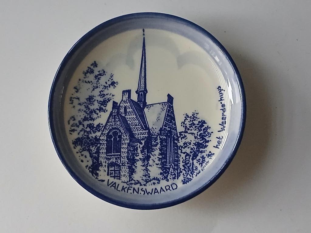Vintage VVV Mini Wandbordje Valkenswaard Delft Blauw, Antiek en Kunst, Ophalen of Verzenden