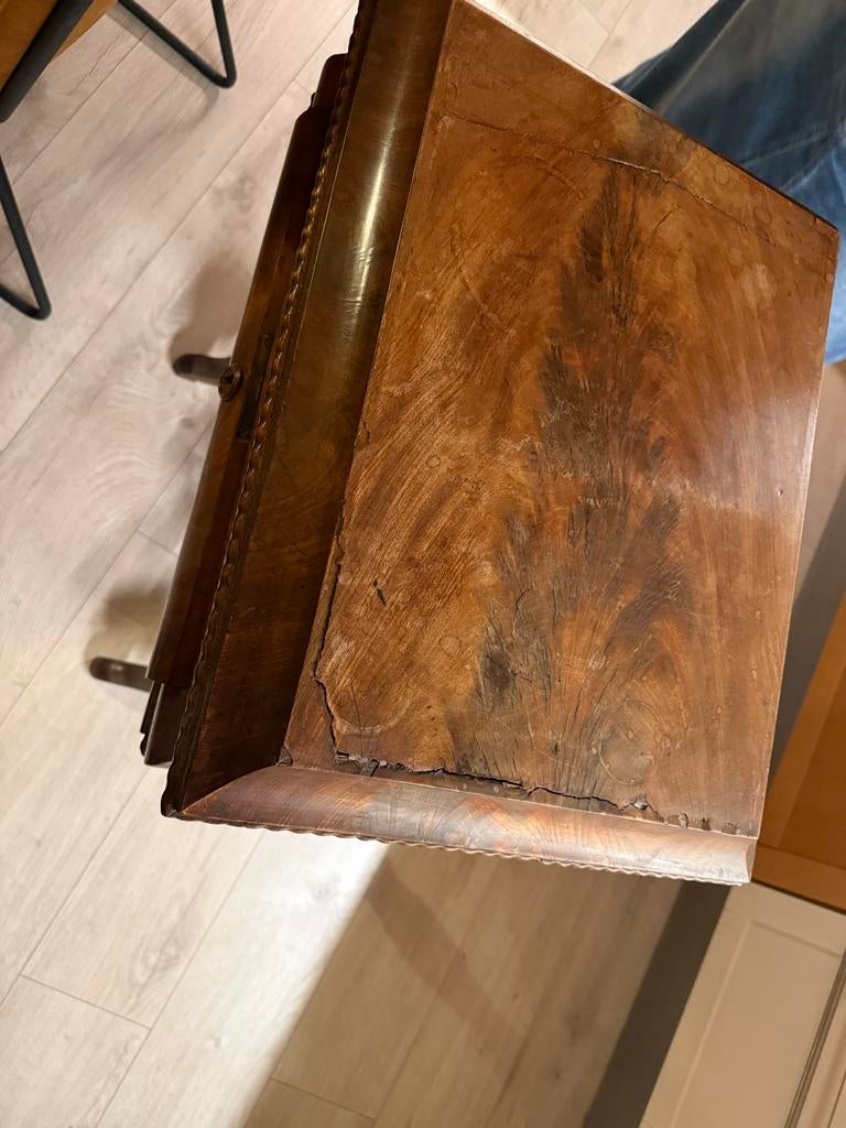 Antieke houten naaitafel Biedermeier met gedraaide poten, Antiek en Kunst, Antiek | Meubels | Tafels, Ophalen